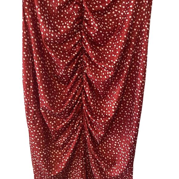 NWT ~ Red & White Ruched Front Dress ~ Open Drape Sleeveless Sleeves ~ Plus XXL - Picture 5 of 5